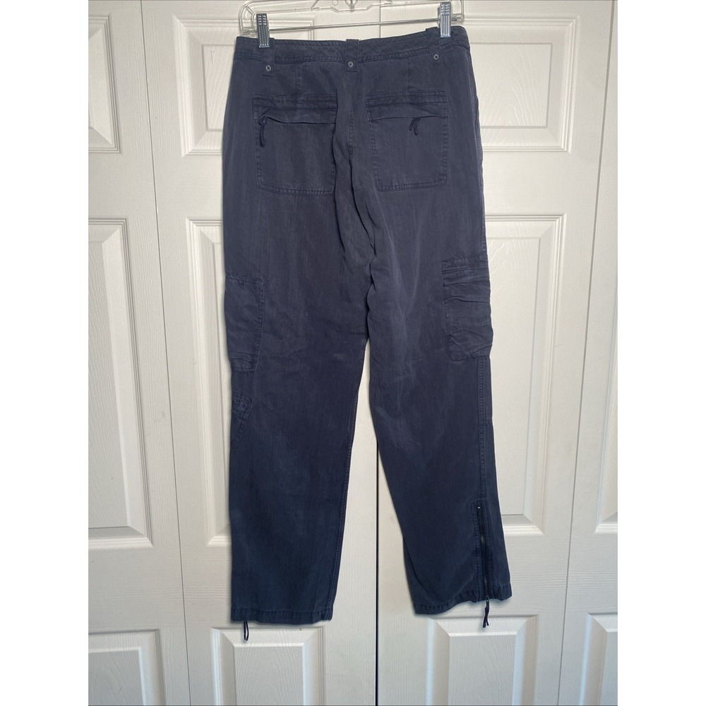 Sundance Cargo Pants Womens Size 2 Navy Blue Utility Tencel Drawstring Y2K Boho - Picture 5 of 6